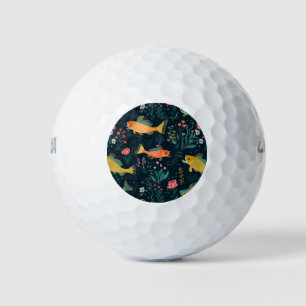Balles De Golf Cute poisson d'or sous-marin Koi Motif Plante aqua
