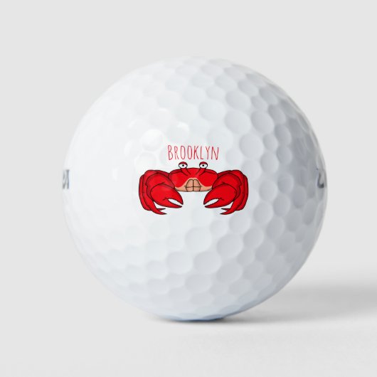 Balles De Golf Cute red crab cartoon illustration (Devant)
