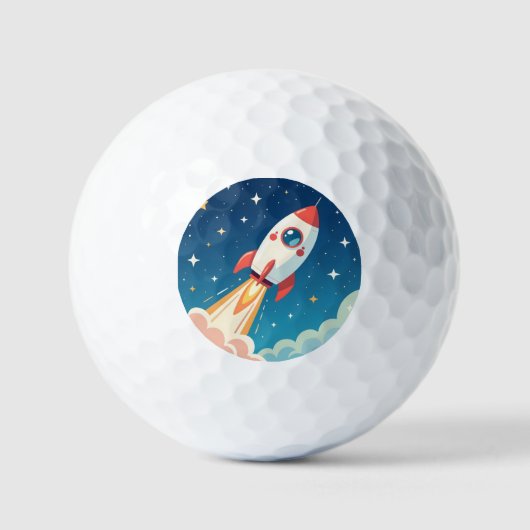 Balles De Golf Cute space rocket blasting off (Recto)
