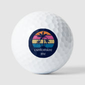 Balles De Golf Cute Tropical Beach Palm Tree Personnalisé (Recto)