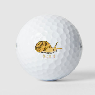 Balles De Golf Cute yellow snail cartoon