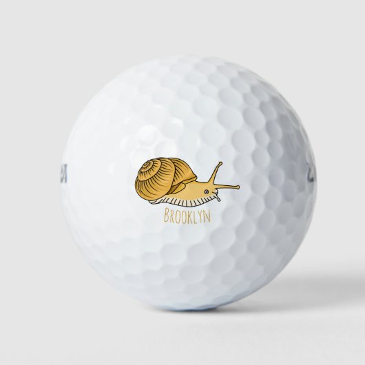 Balles De Golf Cute yellow snail cartoon (Devant)