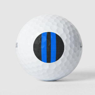 Balles De Golf Cyan Blue Carbon Fiber Style Racing Stripes