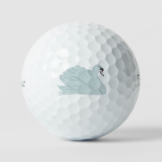 Balles De Golf Cygnes à l'aquarelle (Recto)