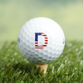Balles De Golf D Monogramme superposé sur le drapeau américain cs (T-shirt Insitu)