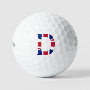 Balles De Golf D Monogramme superposé sur Union Jack Flag ssf gbc