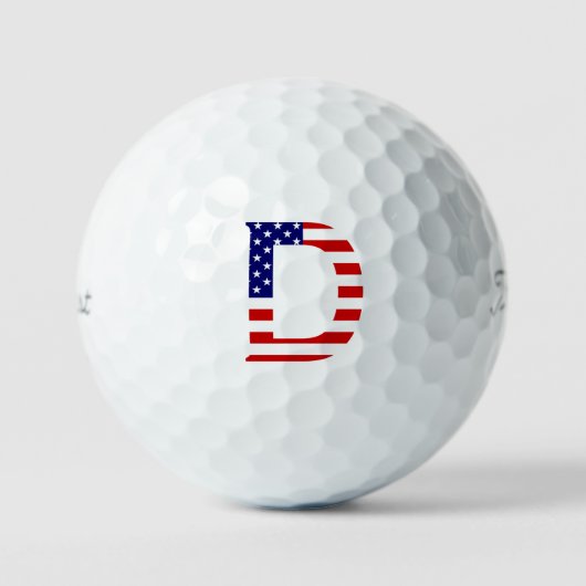 Balles De Golf D Monogramme superposé sur USA Drapeau tpv1 gbcnt (Recto)