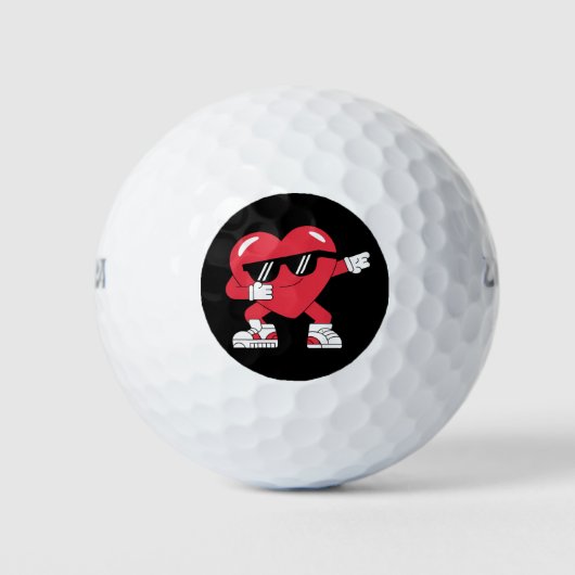 Balles De Golf Dabbing Coeur drôle Cadeaux Valentines Jour (Devant)