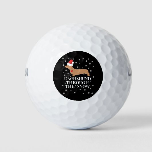 Balles De Golf Dachshund à travers la neige (Devant)
