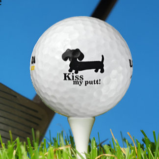 Balles De Golf Dachshund Golfer Kiss My Putt Funny Golf Ball Cade