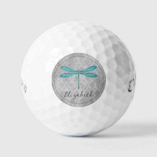 Balles De Golf Damas de libellule turquoise (Recto)