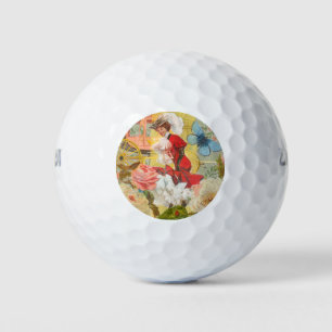 Balles De Golf Dame victorienne femme élégante riche illustration