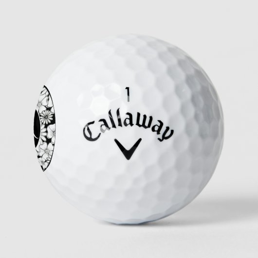 Balles De Golf Dames monogrammes noir et blanc (Logo)