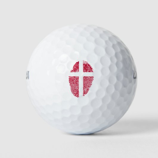 Balles De Golf Danemark Drapeau Empreinte Pays Fierté (Devant)