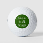 Balles De Golf Dashing to Green Cute Reindeer Emoji Icon (Devant)