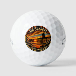 Balles de golf de coucher de soleil de Huntington