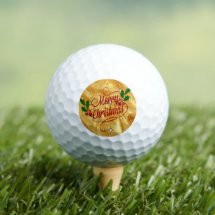 Balles De Golf De couleur or, Joyeux Noël,