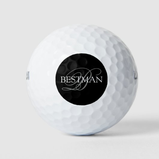 Balles de Golf de Mariage Monogramme du Témoin (Devant)