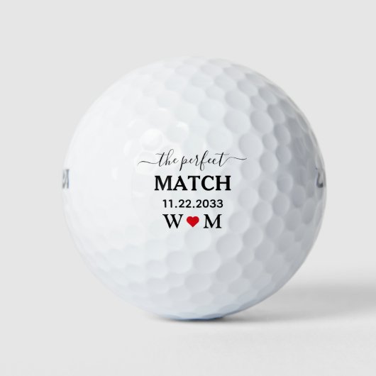 Balles de Golf de Mariage Parfait Accord Monogramm (Devant)