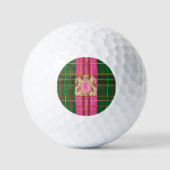 Balles de golf de Monogram rose et vert élégant (Recto)