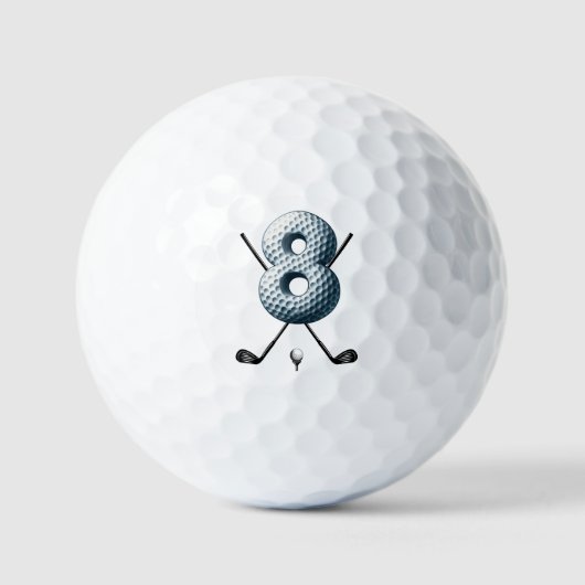 Balles de golf de vacances Alpha-Numéro 8 (Recto)