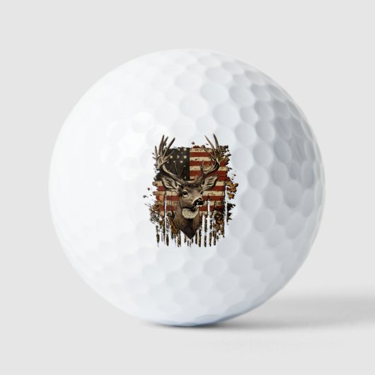 Balles De Golf Deer, Buck Season USA Flag (Recto)