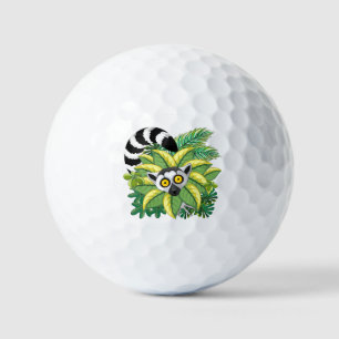 Balles De Golf Des lémuriens de Madagascar dans la jungle exotiqu
