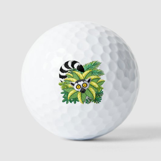 Balles De Golf Des lémuriens de Madagascar dans la jungle exotiqu (Recto)