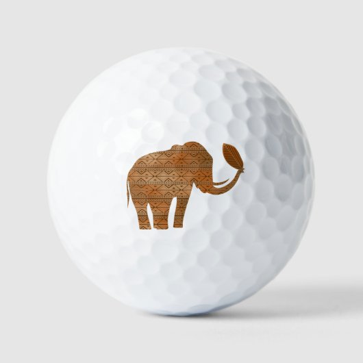 Balles De Golf Design d'art tribal des éléphants (Recto)