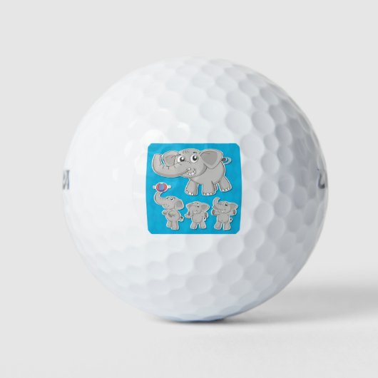 Balles De Golf Design de dessin éléphant (Devant)