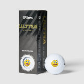 Balles De Golf Design Emoji Choqué (Emballage)