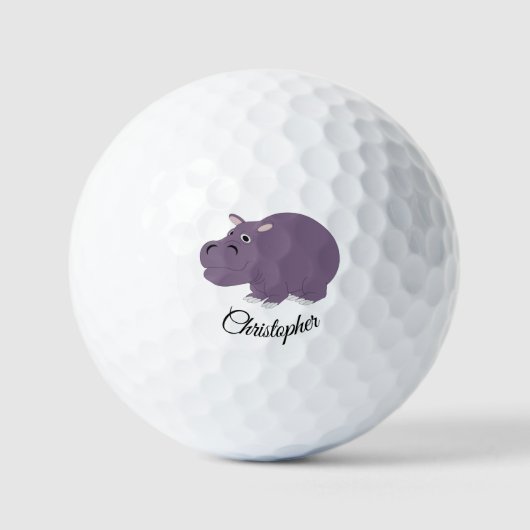 Balles De Golf Design Hippopotame (Recto)