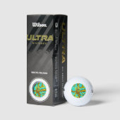 Balles De Golf Design Turquoise (Emballage)