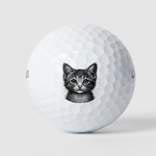 Balles De Golf Dessin adorable de Young Cat (Devant)