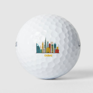 Balles De Golf dessin animé coloré de Dubaï