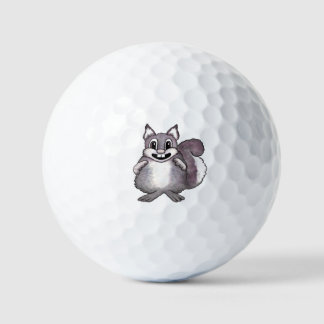 Balles De Golf Dessin de bande dessinée d'écureuil heureux 