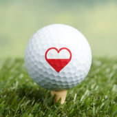 Balles De Golf Dessin de coeur du drapeau de la Pologne (T-shirt Insitu)