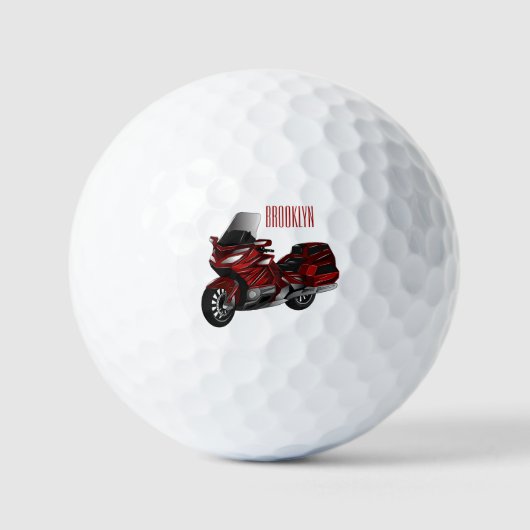 Balles De Golf Dessin de moto de tourisme (Recto)