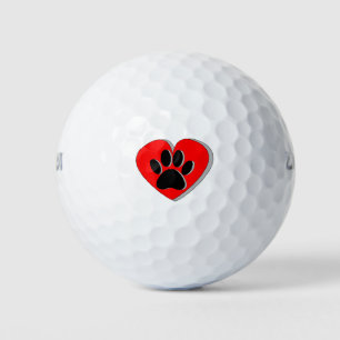 Balles De Golf Dessin du coeur du chien