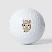 Balles De Golf Dessin face de llama mignon (Devant)