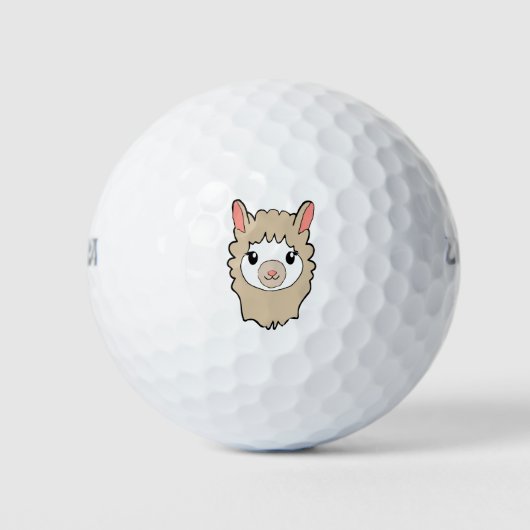 Balles De Golf Dessin face de llama mignon (Devant)