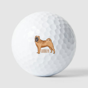 Balles De Golf dessin humoristique chinois de chien Shar-Pei