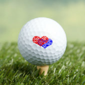 Balles De Golf Deux cœurs bleu et rouge (T-shirt Insitu)