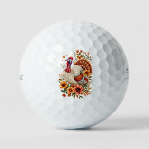 Balles De Golf Dinde de Thanksgiving décorée