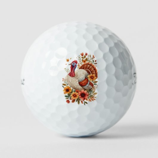 Balles De Golf Dinde de Thanksgiving décorée (Recto)