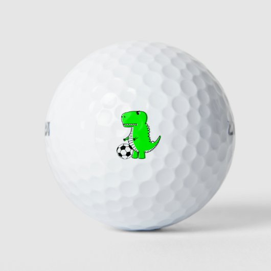 Balles De Golf Dinosaure Vert Aime Le Football (Devant)
