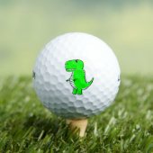 Balles De Golf Dinosaure vert dessin mignon personnalisé (T-shirt Insitu)