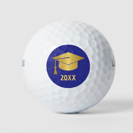 Balles De Golf Diplôme personnalisé Or et Bleu  (Devant)