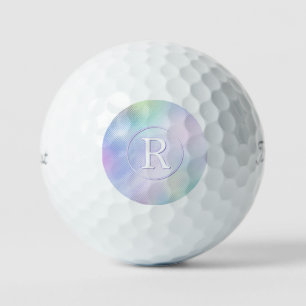 Balles De Golf do-it-yourself Monogramme blanc 3D en cercle, verr