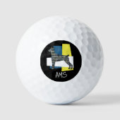 Balles De Golf Doberman Pinscher Chien Monogramme Silhouette TriG (Recto)